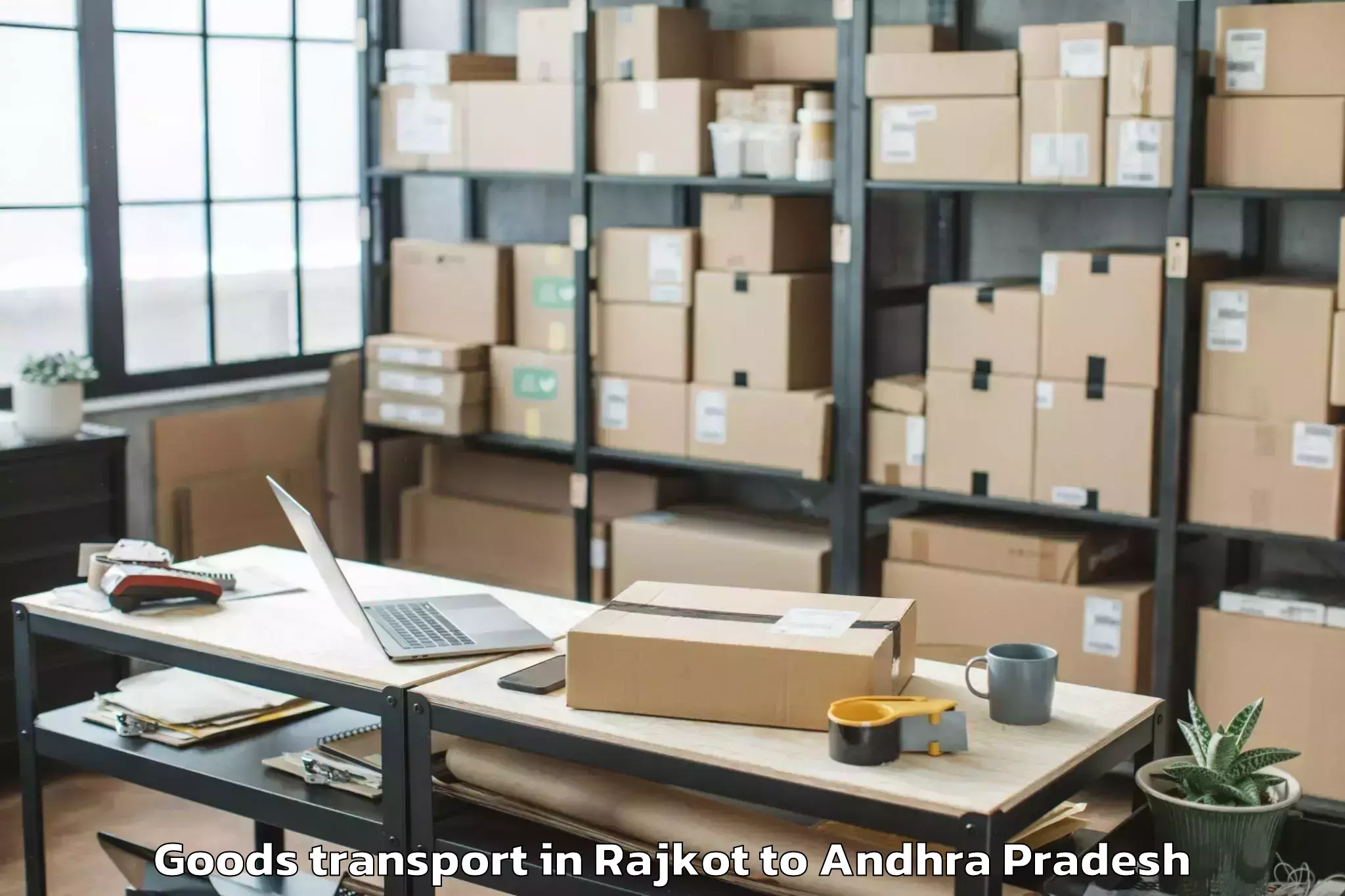 Hassle-Free Rajkot to Ulavapadu Goods Transport